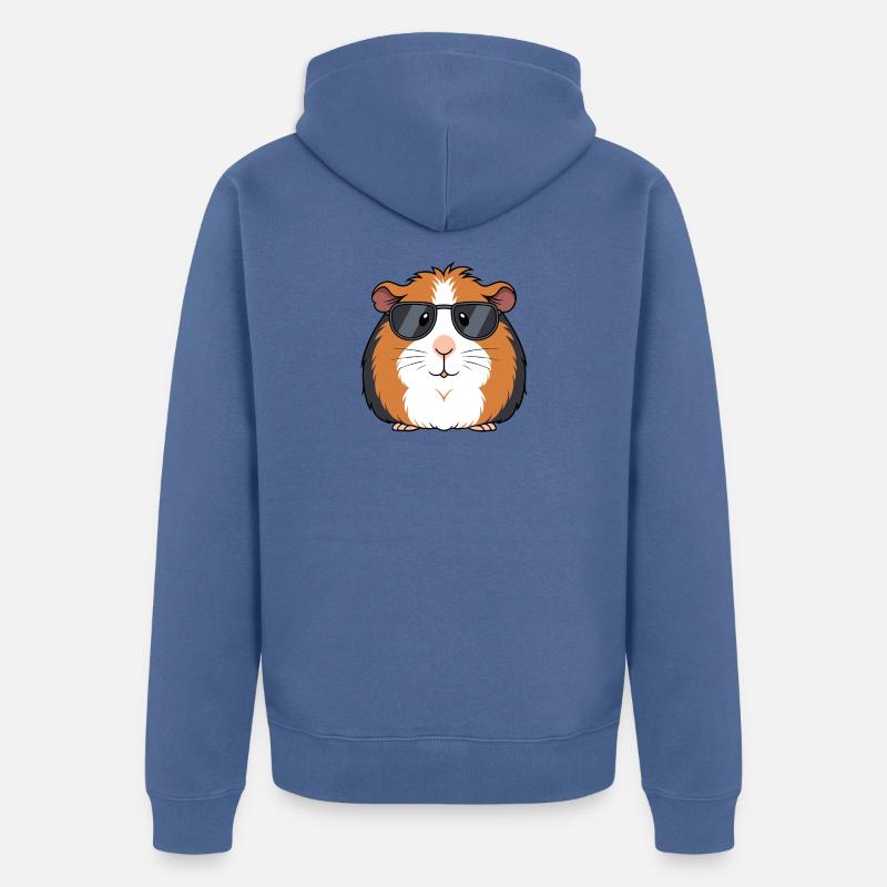 Cochon d'Inde lunettes soleil chic - Veste à capuche bio Premium Unisexe - bleu pigeon