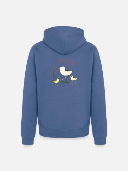 Familie - Unisex Premium Bio Zip Hoodie - Taubenblau