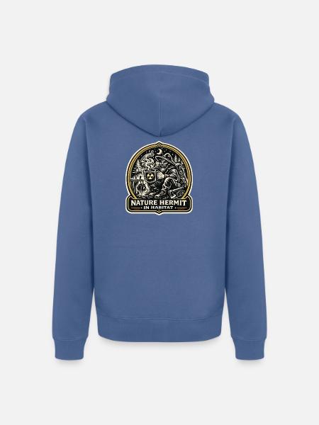 Nature Hermit In Habitat Introvert Design - Unisex Premium Bio Zip Hoodie - Taubenblau