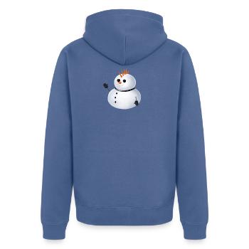 Punk Schneemann - Irokese aus Karotten - Unisex Premium Bio Zip Hoodie - Taubenblau - Hinten - Nico (187cm)