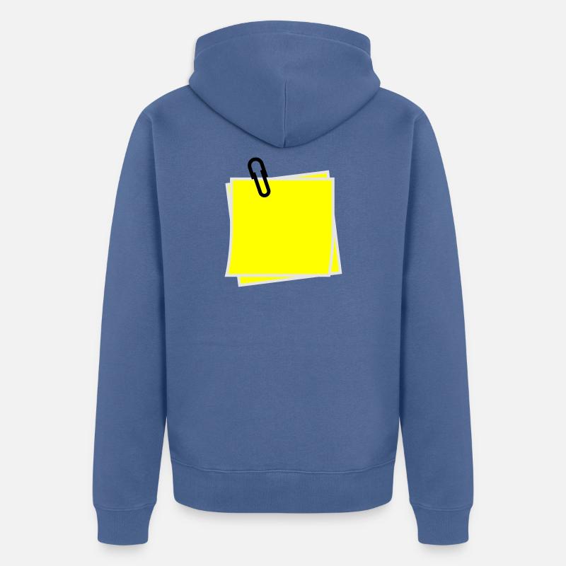 Postit | Zettel | gelber Zettel | Sticker | - Veste à capuche bio Premium Unisexe - bleu pigeon