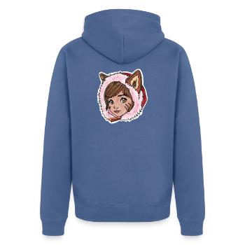Le Petit Chaperon Rouge en petit loup - Veste à capuche bio Premium Unisexe - bleu pigeon - Dos - Nico (187cm)