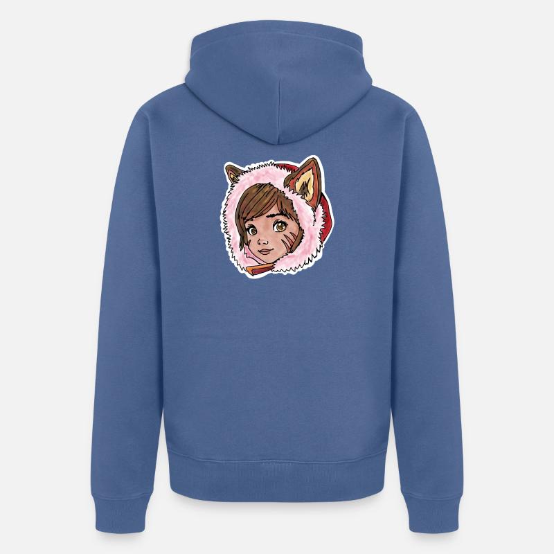 Rotkäppchen als kleiner Wolf - Unisex Premium Bio Zip Hoodie - Taubenblau