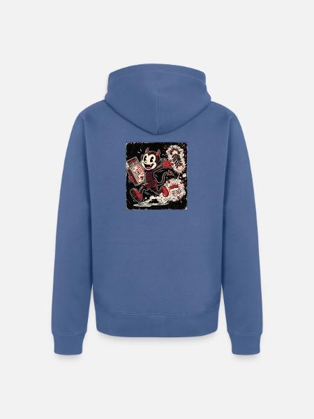 Oldschool Feuerwerk Pyrotechnik - Unisex Premium Bio Zip Hoodie - Taubenblau