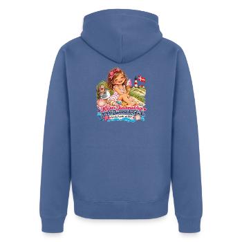 Dänemark Düne Mädchen Strandglück - Unisex Premium Bio Zip Hoodie - Taubenblau - Hinten - Nico (187cm)