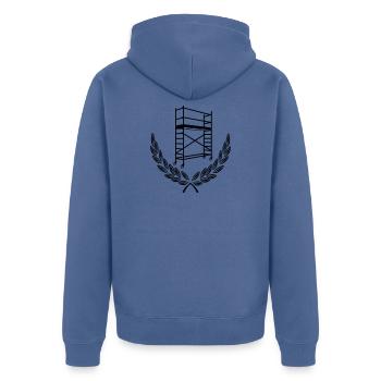 Scaffolding in laurel wreath – sleek design - Unisex Premium Organic Zip Hoodie - stone blue - Back - Nico (187cm)