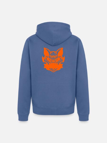Fledermaus E-Sport Logo - Unisex Premium Organic Zip Hoodie - stone blue