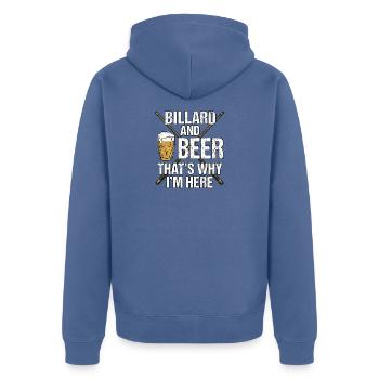 Billard Und Bier Kneipen Design - Unisex Premium Bio Zip Hoodie - Taubenblau - Hinten - Nico (187cm)