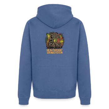 Heavyweight Dub Reggae - Unisex Premium Bio Zip Hoodie - Taubenblau - Hinten - Nico (187cm)