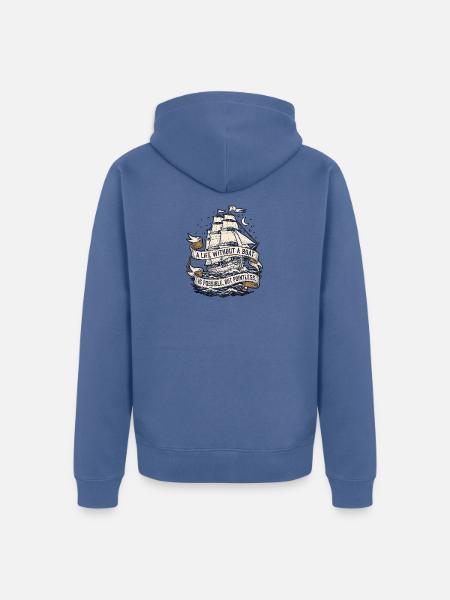 Seefahrer Seemann Seebär - Unisex Premium Bio Zip Hoodie - Taubenblau