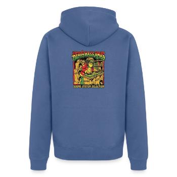 Christmas Soundsystem Dub Reggae - Unisex Premium Bio Zip Hoodie - Taubenblau - Hinten - Nico (187cm)