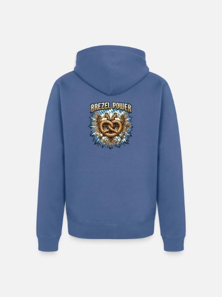Bayern Brezel Power - Unisex Premium Bio Zip Hoodie - Taubenblau