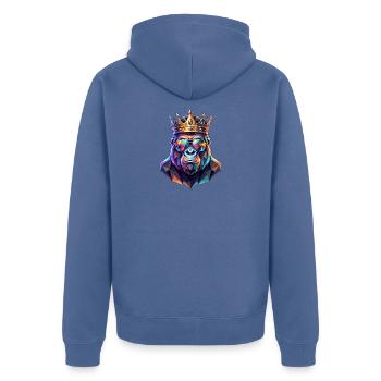 Poly Art Gorilla - Unisex Premium Bio Zip Hoodie - Taubenblau - Hinten - Nico (187cm)