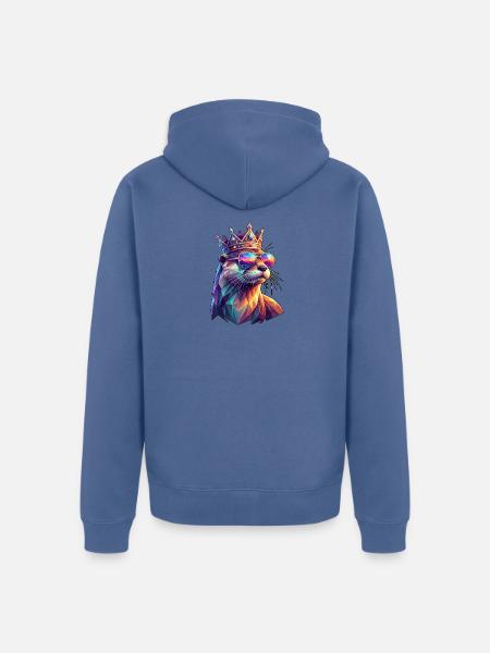 Poly Art Otter - Unisex Premium Bio Zip Hoodie - Taubenblau