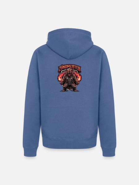 Pyro Bär Stadion - Unisex Premium Bio Zip Hoodie - Taubenblau