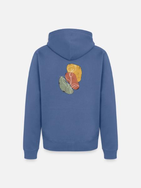 Continuous Line Calla Lilie - Unisex Premium Bio Zip Hoodie - Taubenblau