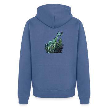 Röntgen Kiffer Giraffe - Unisex Premium Bio Zip Hoodie - Taubenblau - Hinten - Nico (187cm)