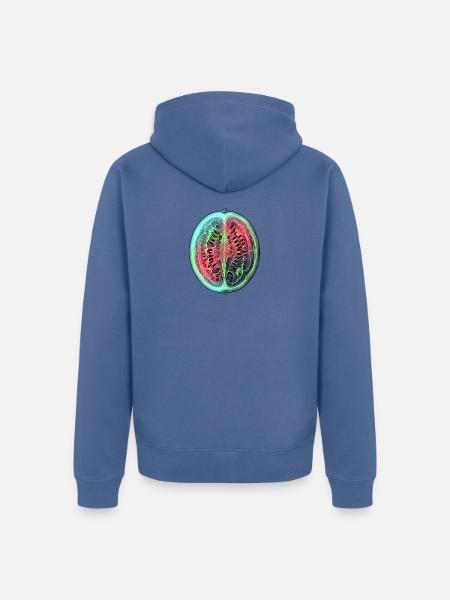 Röntgen Wassermelone - Unisex Premium Bio Zip Hoodie - Taubenblau