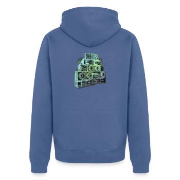 Röntgen Soundsystem Dj - Unisex Premium Bio Zip Hoodie - Taubenblau - Hinten - Nico (187cm)