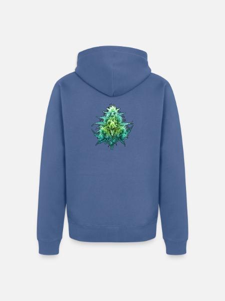 Röntgen Cannabis Blüte - Unisex Premium Bio Zip Hoodie - Taubenblau