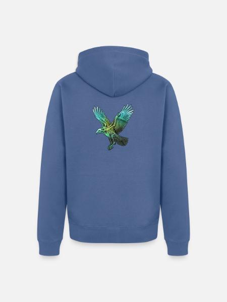 Röntgen Adler - Unisex Premium Bio Zip Hoodie - Taubenblau