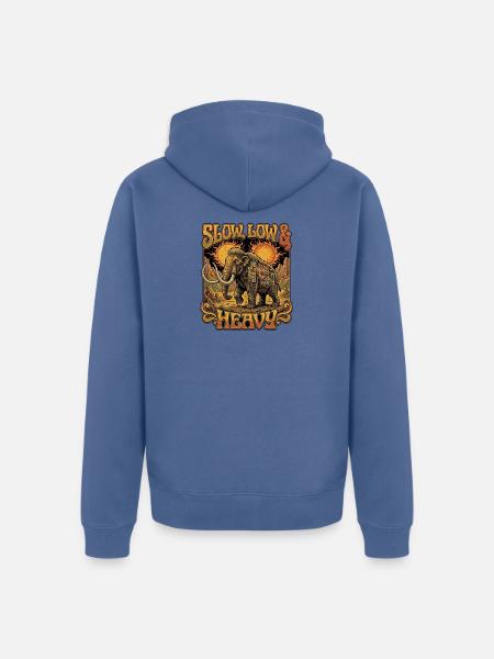 Metal Mammut Death Metal Rock - Unisex Premium Bio Zip Hoodie - Taubenblau