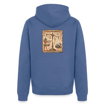 Data Scientist wiegt die Festplatte - Unisex Premium Bio Zip Hoodie - Taubenblau - Hinten - Nico (187cm)