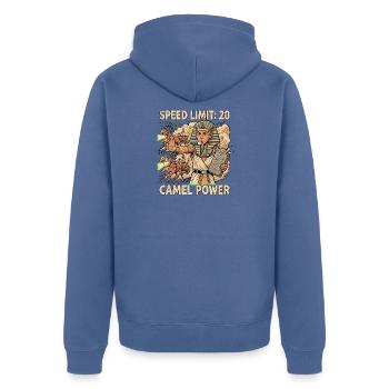 Kfz Mechatroniker am Streitwagen - Unisex Premium Bio Zip Hoodie - Taubenblau - Hinten - Nico (187cm)