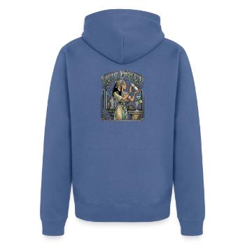 Bartender Nil Cocktail - Unisex Premium Bio Zip Hoodie - Taubenblau - Hinten - Nico (187cm)