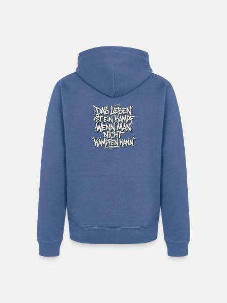 Graffiti Lebensweisheit Kampfkunst Spruch - Unisex Premium Bio Zip Hoodie - Taubenblau
