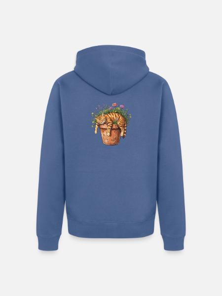 Siesta Katze - Unisex Premium Bio Zip Hoodie - Taubenblau