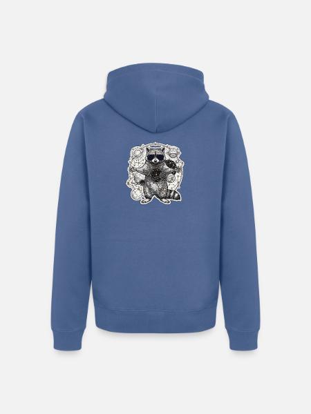 Kosmischer Waschbär - Unisex Premium Bio Zip Hoodie - Taubenblau