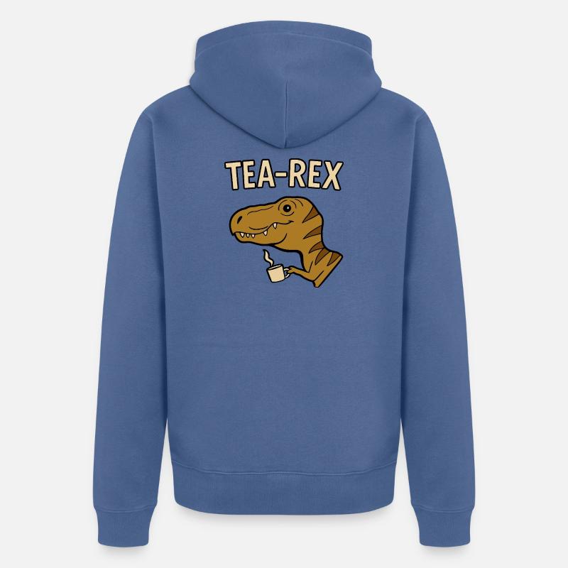 Thé Rex Dinosaure avec tasse - Veste à capuche bio Premium Unisexe - bleu pigeon