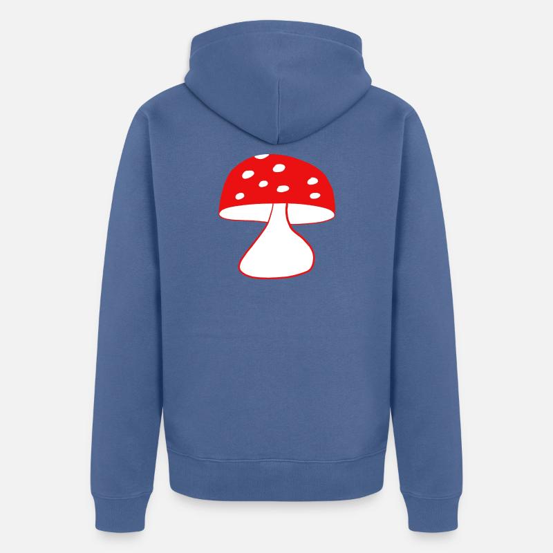 Champignons américes rouges - Veste à capuche bio Premium Unisexe - bleu pigeon