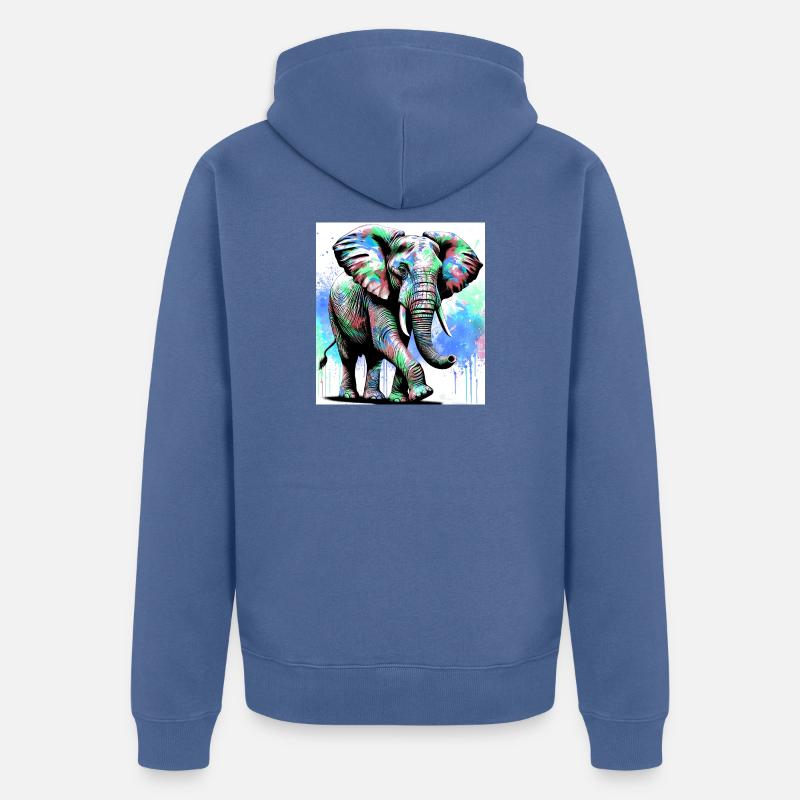 éléphant - Veste à capuche bio Premium Unisexe - bleu pigeon