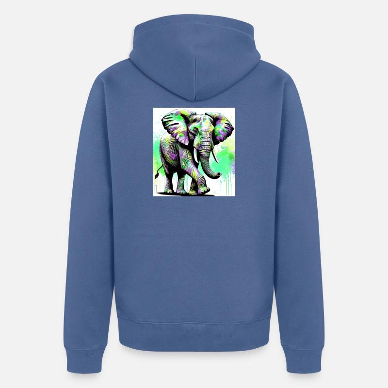 éléphant - Veste à capuche bio Premium Unisexe - bleu pigeon