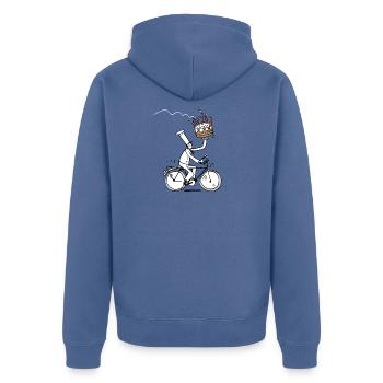 Geburtstag - Unisex Premium Bio Zip Hoodie - Taubenblau - Hinten - Nico (187cm)
