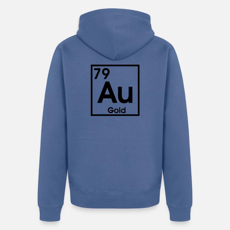 AU Gold – Conception d’éléments d’ombre - Veste à capuche bio Premium Unisexe - bleu pigeon