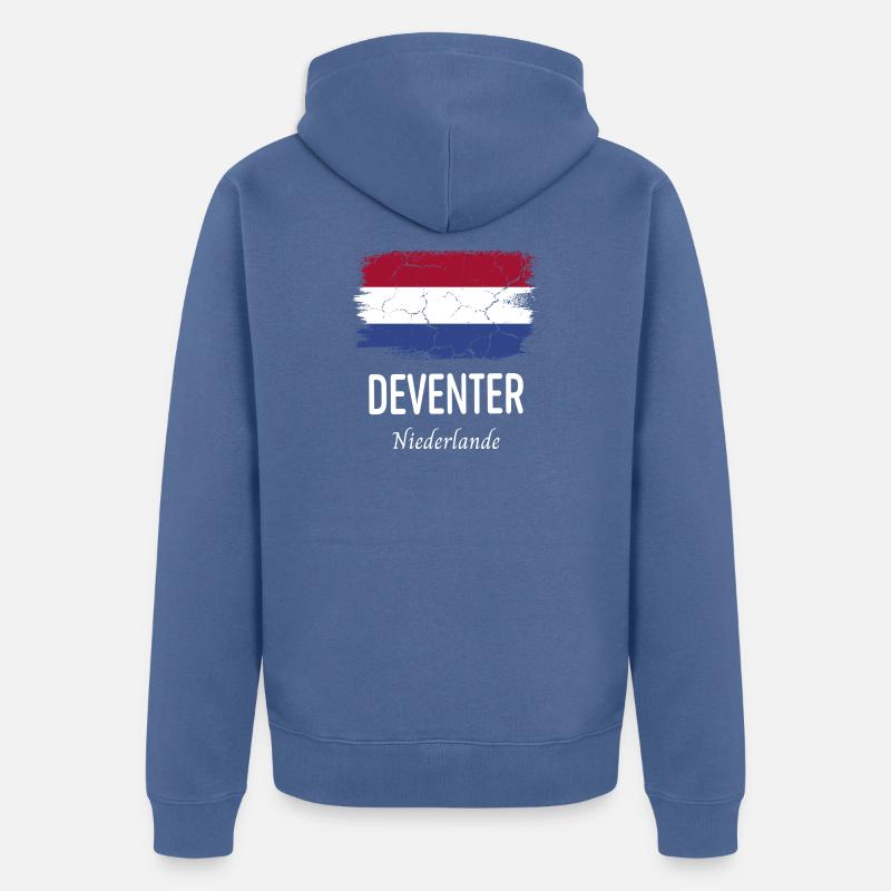 Deventer - Veste à capuche bio Premium Unisexe - bleu pigeon