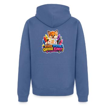 Kreativer Fuchs kleine Pfoten ganz grosse Kunst - Unisex Premium Bio Zip Hoodie - Taubenblau - Hinten - Nico (187cm)