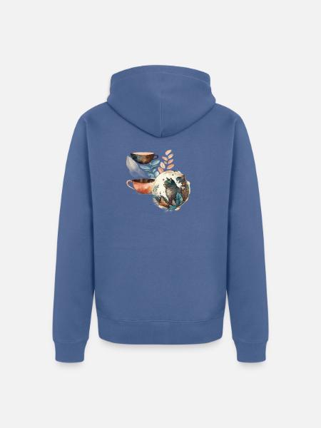 bunte Katze  - Unisex Premium Bio Zip Hoodie - Taubenblau