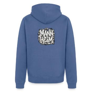 Mannheim Graffiti Hip Hop - Veste à capuche bio Premium Unisexe - bleu pigeon - Dos - Nico (187cm)