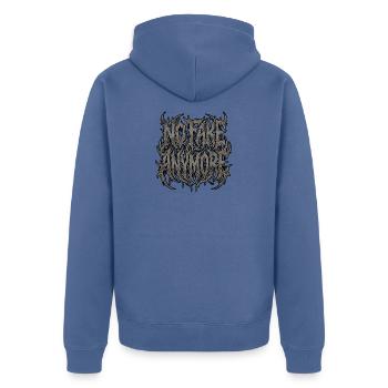 No Fake Heavy Metal - Unisex Premium Bio Zip Hoodie - Taubenblau - Hinten - Nico (187cm)