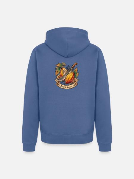 Kakao Experte - Unisex Premium Bio Zip Hoodie - Taubenblau