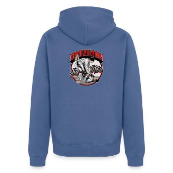 Brasilianische Jiu-Jitsu-Kampfkünste - Unisex Premium Bio Zip Hoodie - Taubenblau - Hinten - Nico (187cm)