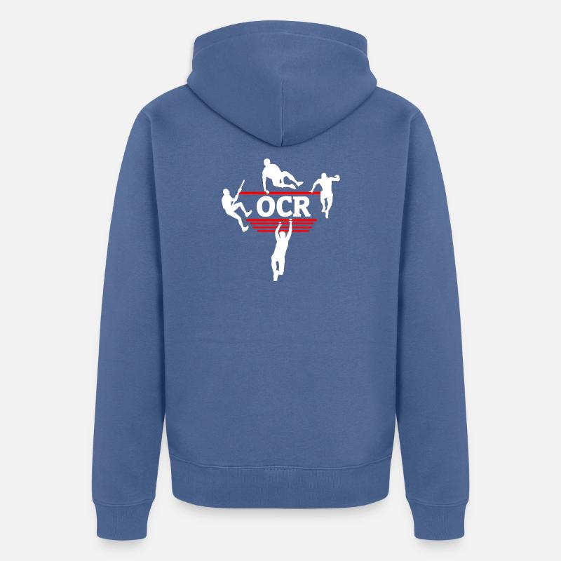 OCR Minimal – Conception propre des obstacles - Veste à capuche bio Premium Unisexe - bleu pigeon