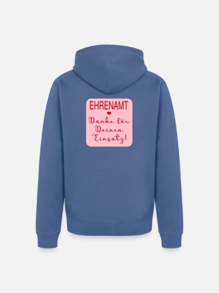 Danke Einsatz Ehrenamt - Unisex Premium Bio Zip Hoodie - Taubenblau