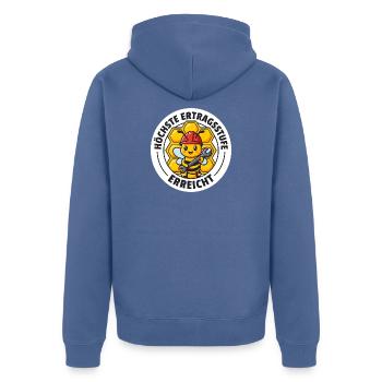 Bienenzüchter Ertragsstufe Hobbyimker Design - Unisex Premium Bio Zip Hoodie - Taubenblau - Hinten - Nico (187cm)