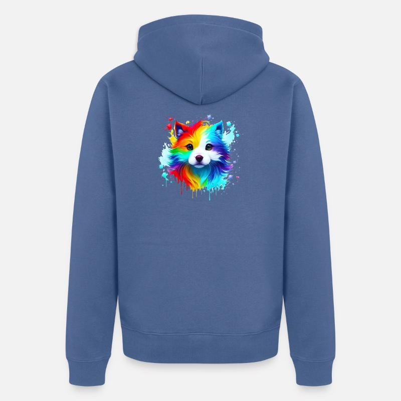 Spray arc-en-ciel pour chiot - Veste à capuche bio Premium Unisexe - bleu pigeon