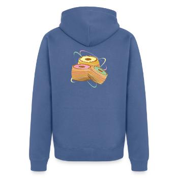 Three Cronuts – Illustration with Sweet Seduction - Unisex Premium Organic Zip Hoodie - stone blue - Back - Nico (187cm)